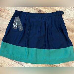 BRAND NEW-Dalia Collection Blue and Green Bubble Mini Skirt-NWT